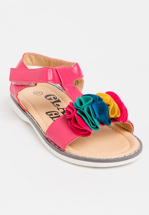 Foot Focus - Girls PU Sandal Dark Pink