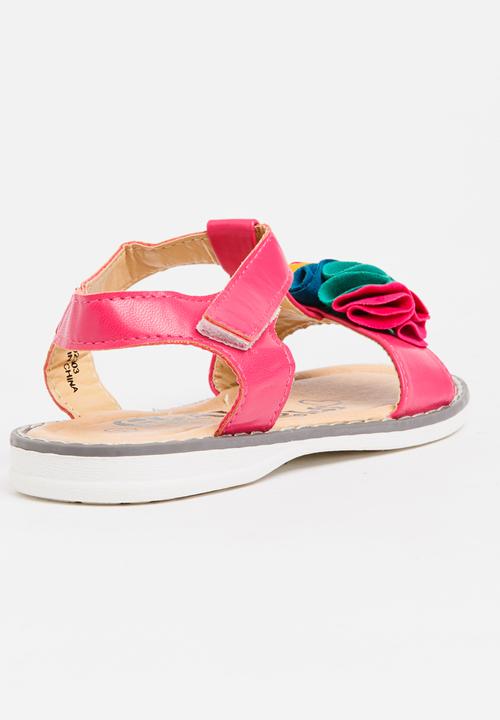 Foot Focus - Girls PU Sandal Dark Pink