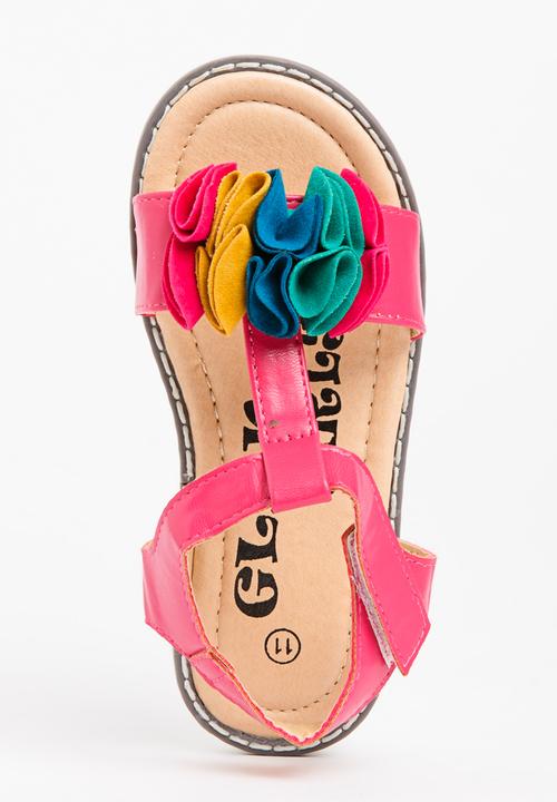 Foot Focus - Girls PU Sandal Dark Pink