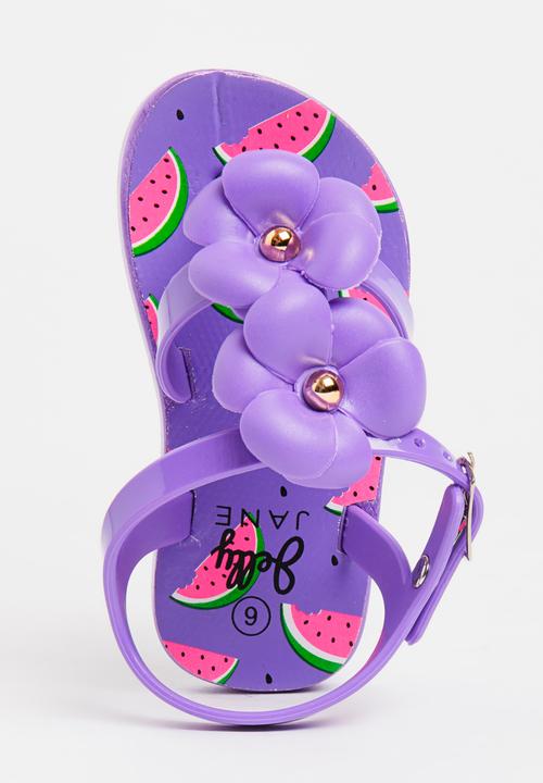 Foot Focus - Flower Sandal Dark Purple