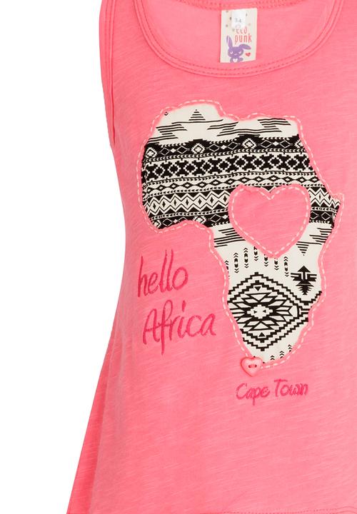 Eco Punk - Girls Hello Africa Vest Multi-colour