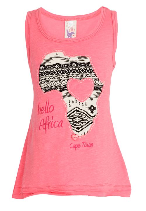 Eco Punk - Girls Hello Africa Vest Multi-colour