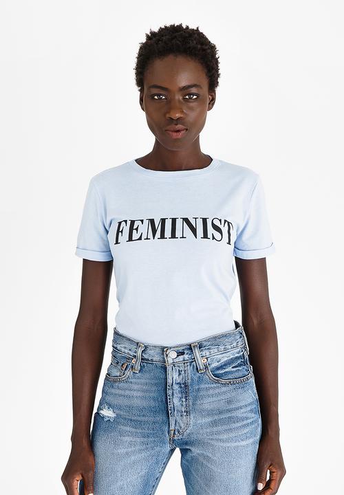 STYLE REPUBLIC - Feminist T-shirt Pale Blue