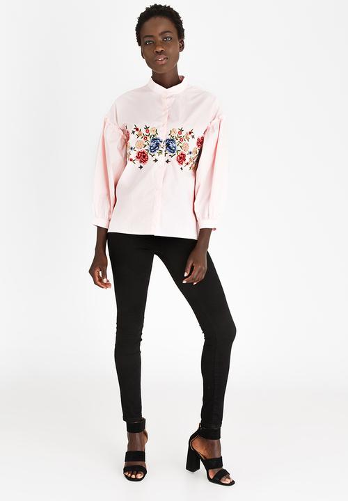 STYLE REPUBLIC - Embroidered Shirt Pale Pink