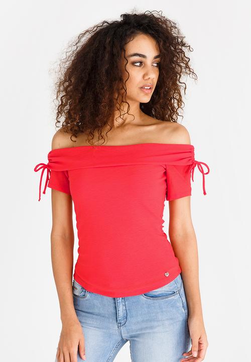 SISSY BOY - Off Shoulder Top Red