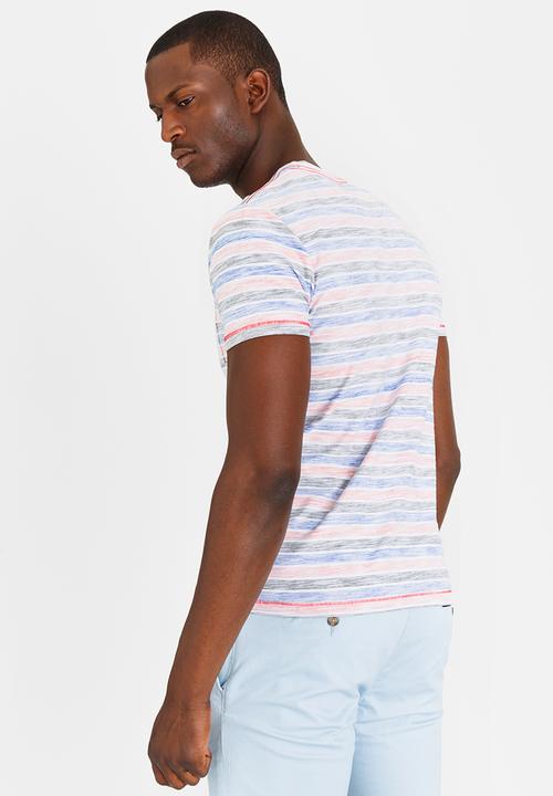 POLO - Marled Stripe T Shirt Orange
