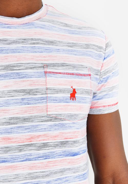 POLO - Marled Stripe T Shirt Orange
