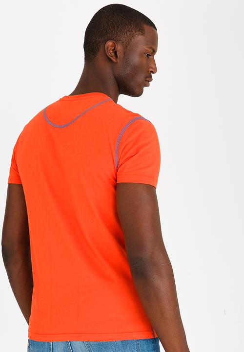 POLO - Distressed Print T Shirt Orange