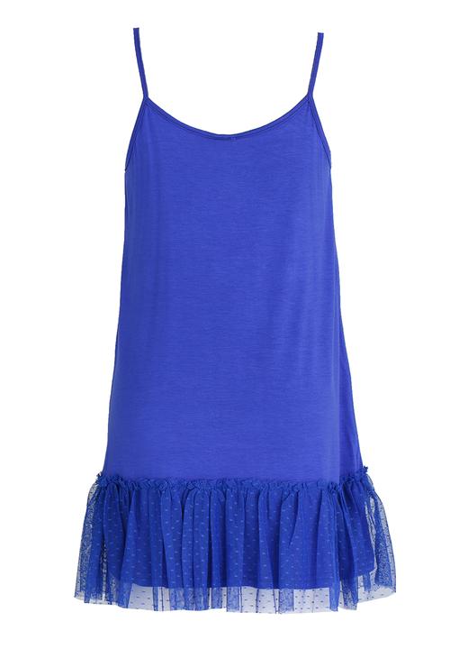 Rebel Republic - Dropped Waist dress with Mesh Layer Blue