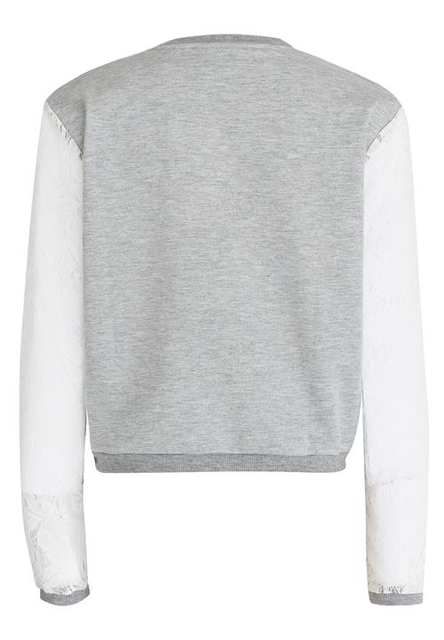 Name It - Lace Combo Sweat Top Grey Melange