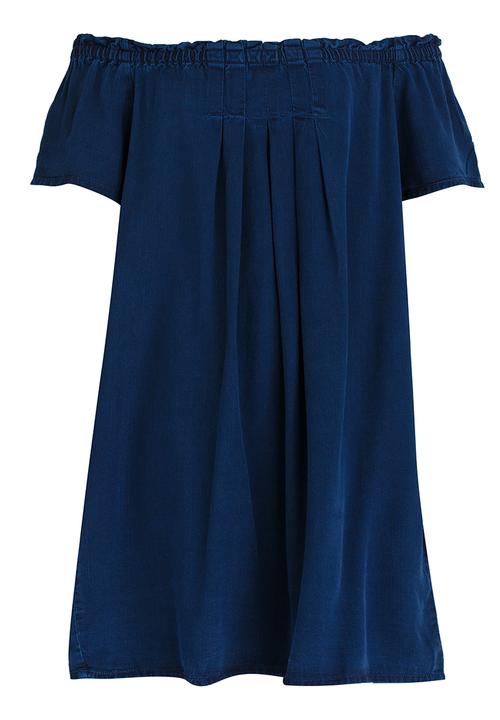 Name It - Short Sleeve Denim Dress Dark Blue