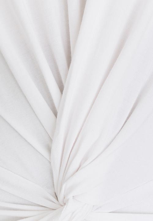 Rebel Republic - Front Knot Top White