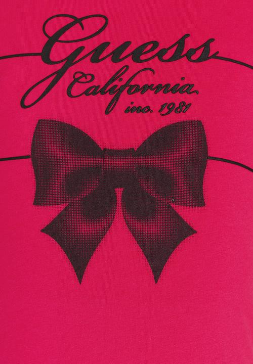 GUESS - Printed Bow Tee Dark Pink