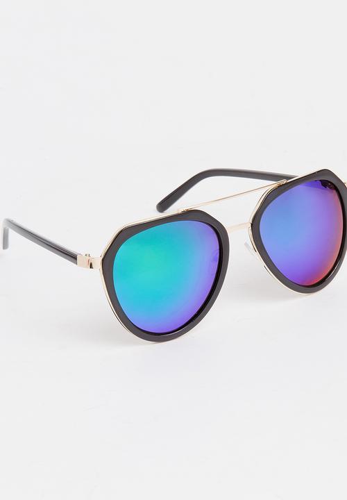 Pop Candy - Girls Mirror Lens Oversize Sunglasses Black