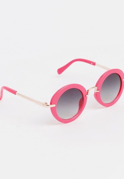 Pop Candy - Girls Round Sunglasses Dark Pink