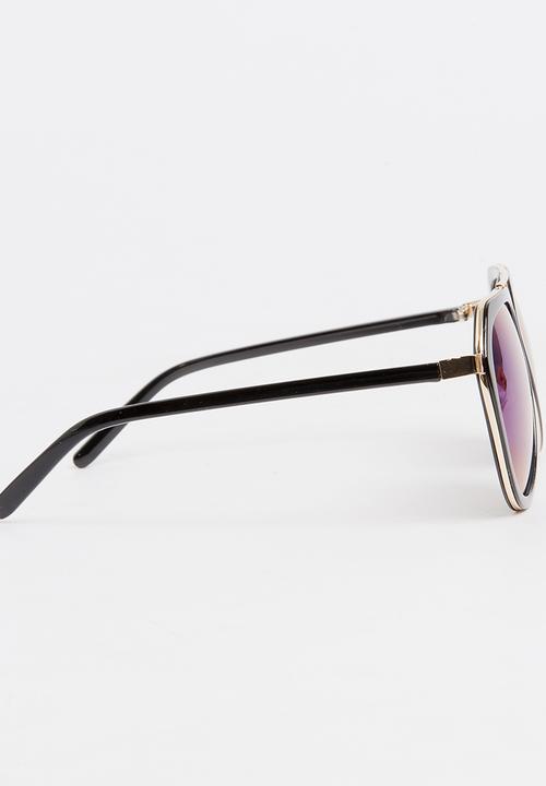 Pop Candy - Girls Mirror Lens Oversize Sunglasses Black