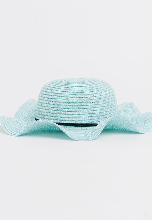 Pop Candy - Girls Flower Trim Straw Hat Mint