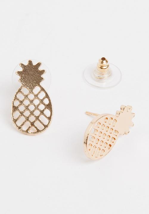 Pop Candy - Girls Pineapple Earrings Gold