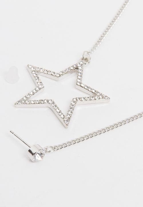 Pop Candy - Girls Star Drop Earrings Silver