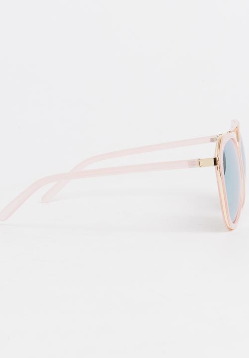 Pop Candy - Girls Mirror Lens Oversize Sunglasses Pale Pink