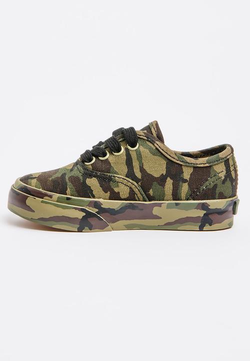 Vans - Boys Camo Sneaker Green