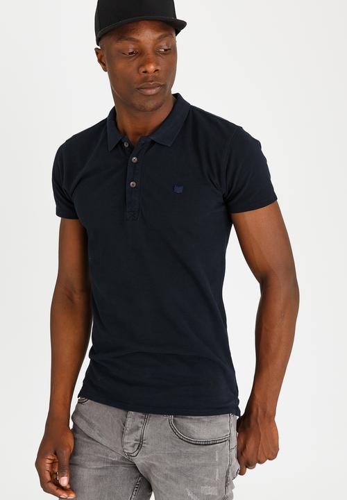 S.P.C.C - Basic Pique Golfer With Rib Collar And Felt Badge Navy