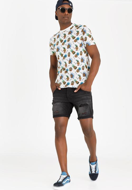 Brave Soul - Sid Pineapple Printed Tee Multi-colour