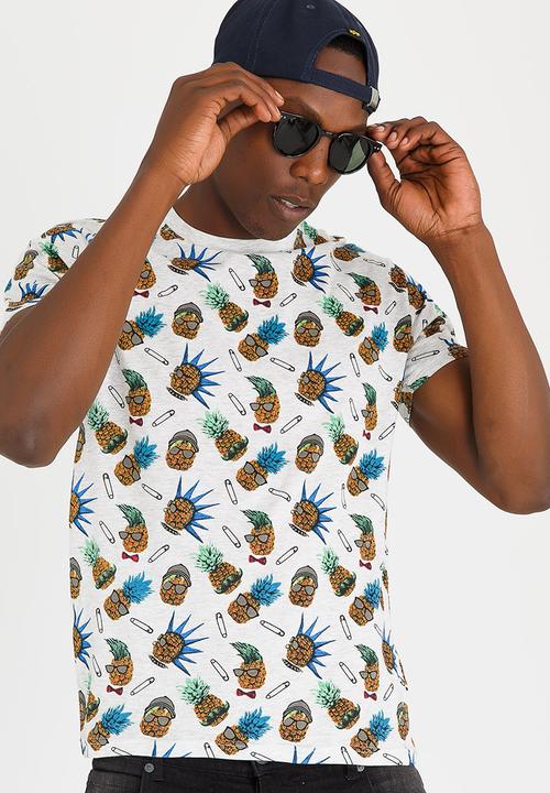 Brave Soul - Sid Pineapple Printed Tee Multi-colour