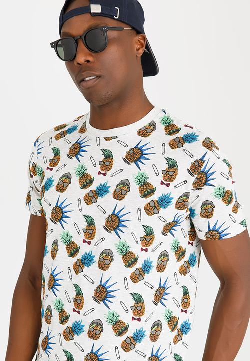 Brave Soul - Sid Pineapple Printed Tee Multi-colour