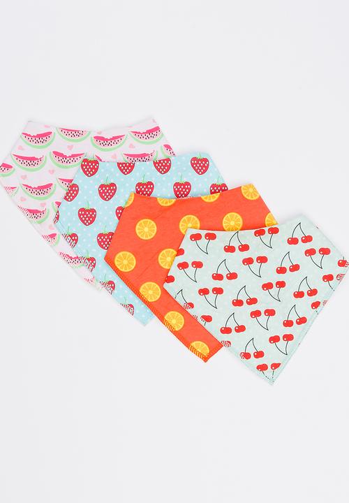 Pop Candy - 4 Pack Bandana Bibs Multi-colour