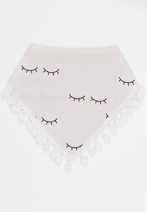 Pop Candy - Pom Pom Trim bib Pale Pink