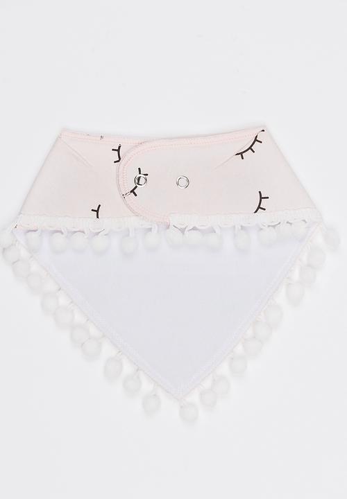 Pop Candy - Pom Pom Trim bib Pale Pink
