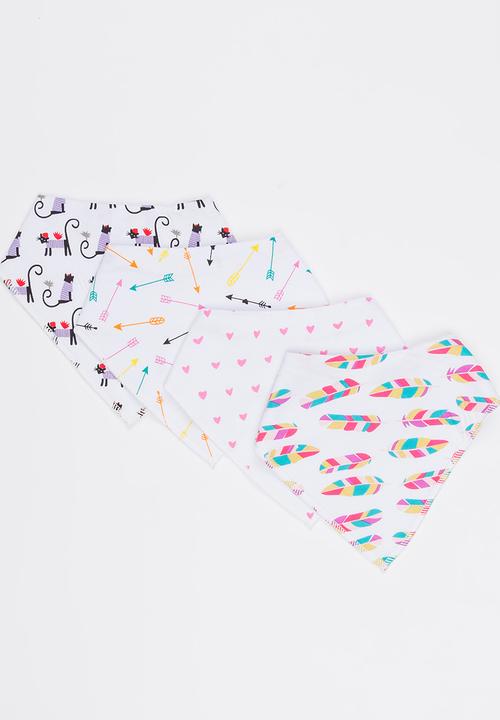 Pop Candy - 4 Pack Bandana Bibs Multi-colour