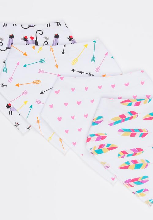 Pop Candy - 4 Pack Bandana Bibs Multi-colour