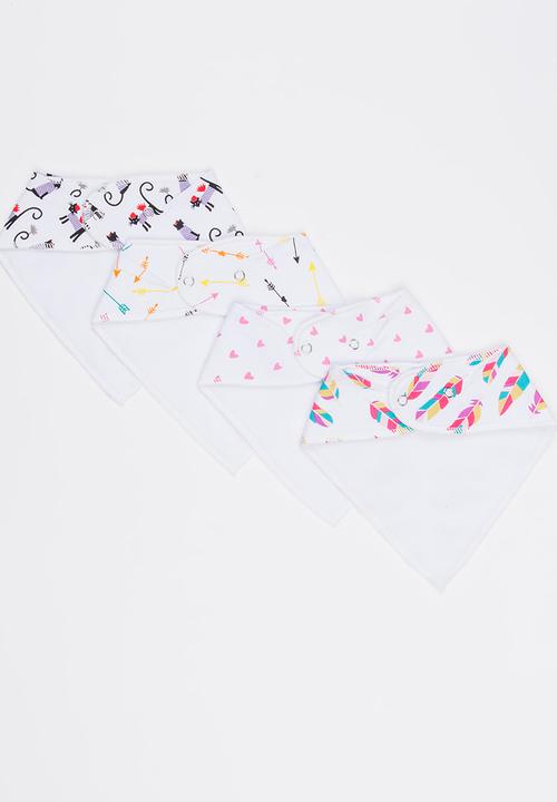Pop Candy - 4 Pack Bandana Bibs Multi-colour