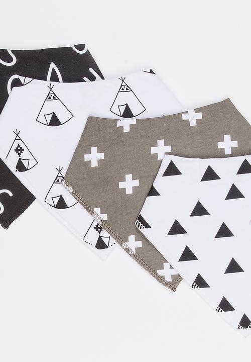 Pop Candy - 4 Pack Bandana Bibs Multi-colour