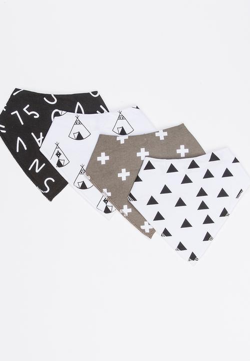 Pop Candy - 4 Pack Bandana Bibs Multi-colour