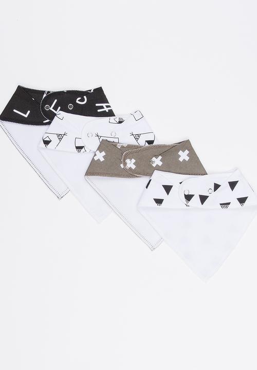Pop Candy - 4 Pack Bandana Bibs Multi-colour