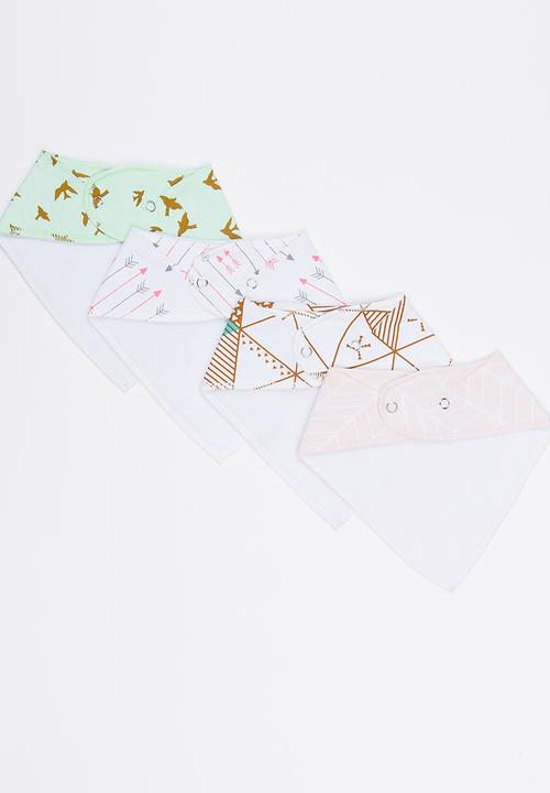 Pop Candy - 4 Pack Bandana Bibs Multi-colour