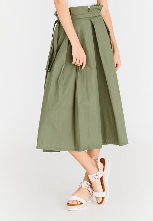 STYLE REPUBLIC - Paperbag Skirt Dark Green