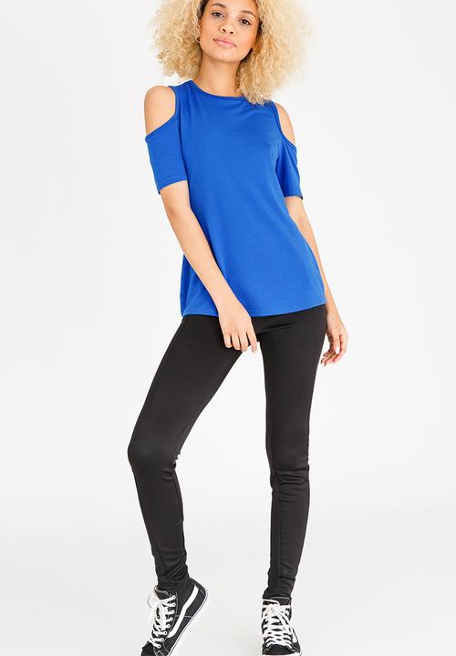 c(inch) - Cold Shoulder T-shirt Blue