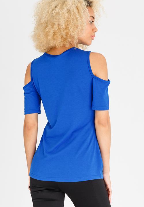 c(inch) - Cold Shoulder T-shirt Blue