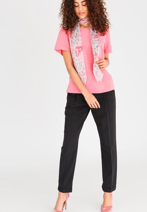 edit - Blouse with Detachable Scarf Mid Pink