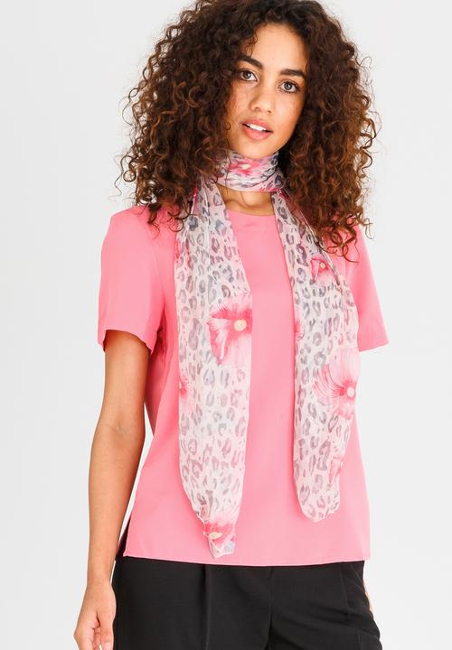 edit - Blouse with Detachable Scarf Mid Pink