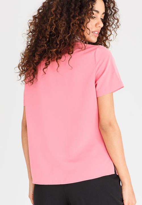 edit - Blouse with Detachable Scarf Mid Pink