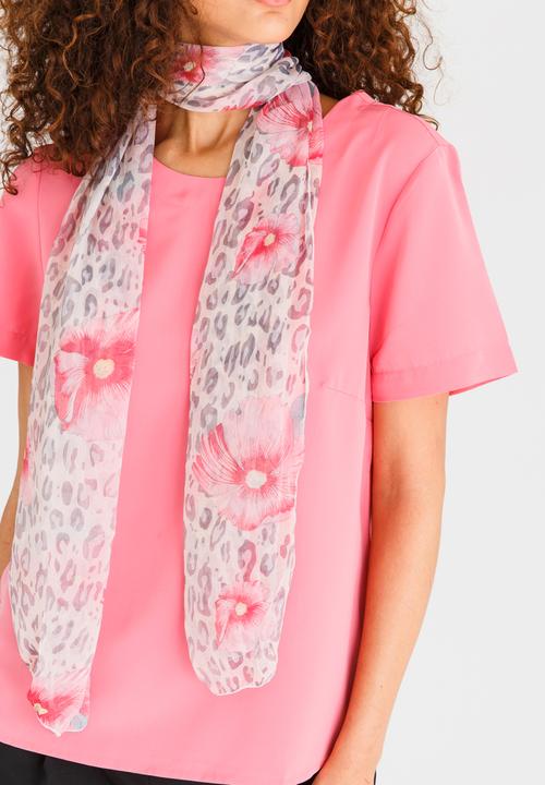 edit - Blouse with Detachable Scarf Mid Pink