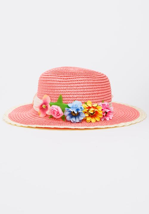 Pop Candy - Wide Brim Straw Hat Mid Pink
