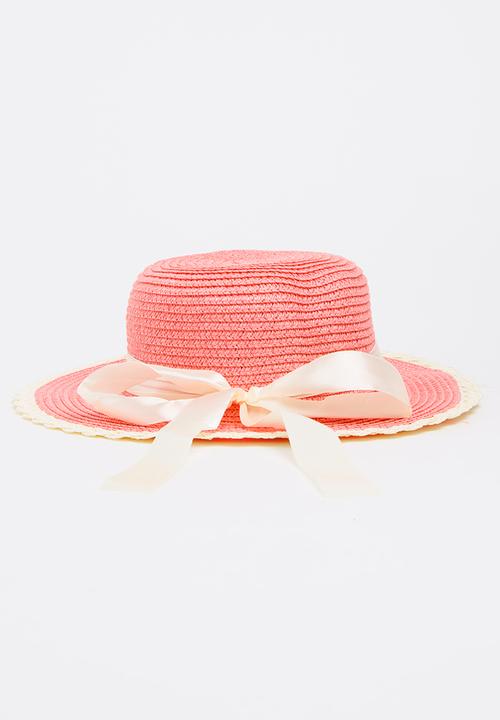 Pop Candy - Wide Brim Straw Hat Mid Pink
