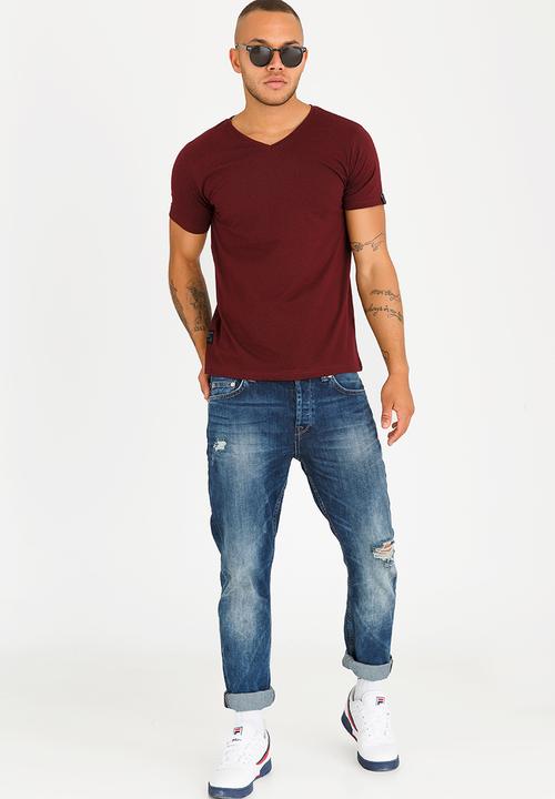 Dissident - Guildford Crew Neck Tee Burgundy