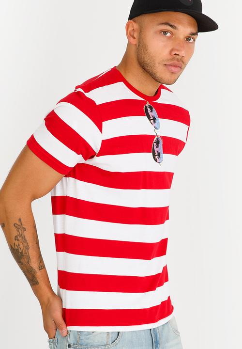 Brave Soul - Tropic Palm Tree Printed Tee Red